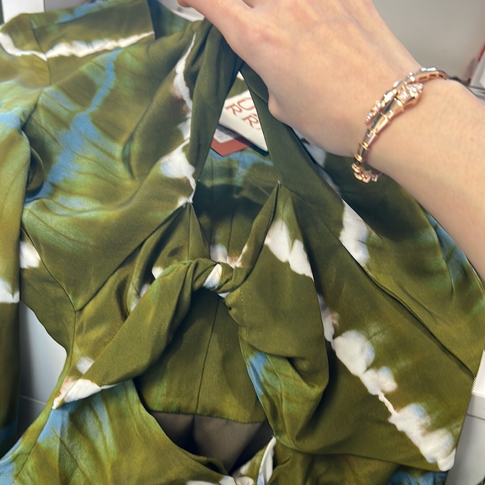 ALTUZARRA Helenos twist-front cutout tie-dyed silk crepe de chine maxi dress. - Picture 9 of 15